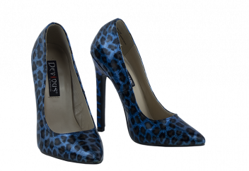 Devious Décolleté Blu Scarpe Leopardate tacco 13 numero 35