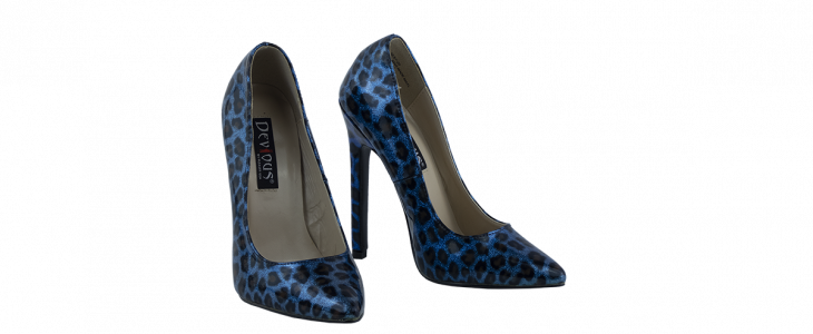 Devious Décolleté Blu Scarpe Leopardate tacco 13 numero 35