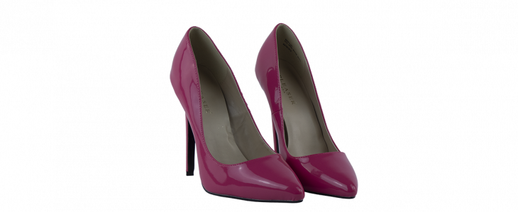 Pleaser Décolleté Fucsia tacco 14 senza plateau, numero 40